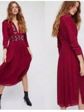 Free People Flora Midi Dress Size XS NWT